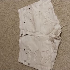 Aeropostale White Vintage High Rise Shorty Shorts